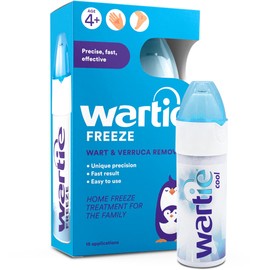 Wartie Freeze Wart and Verruca Remover, Safe For Adults and Children Aged 4+, Fast Acting Wart and Verruca Treatment For Hands and Feet, Contains 15 Applications, White, 50 ml (Pack of 1)