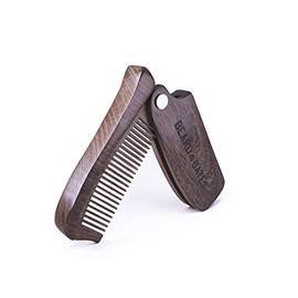 BEARD & BATES The Sandalwood Switchblade - El peine de madera plegable original para barba | Boutique, hecho artesanalmente, Los Ángeles
