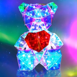 Anywin Teddy Bear LED Night Light with Colorful, Glowing Bear Lamp as Gift to Daughter, Girl, Wife, Girlfriend, Prepare a Surprise, Room Party Decoration