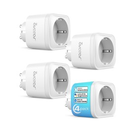 Smart Wlan Steckdose 4er Pack, 16A Alexa Steckdose Smart Home WiFi Steckdose Mit Timer, Avatar Controls Steckdose Kompatibel mit Google Home Alexa ZubehöR mit Sprachsteuerung, Nur 2.4GHz WIFI