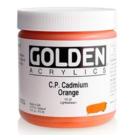 Golden Heavy Body Acrylic - C.P. Cadmium Orange - 16oz Jar