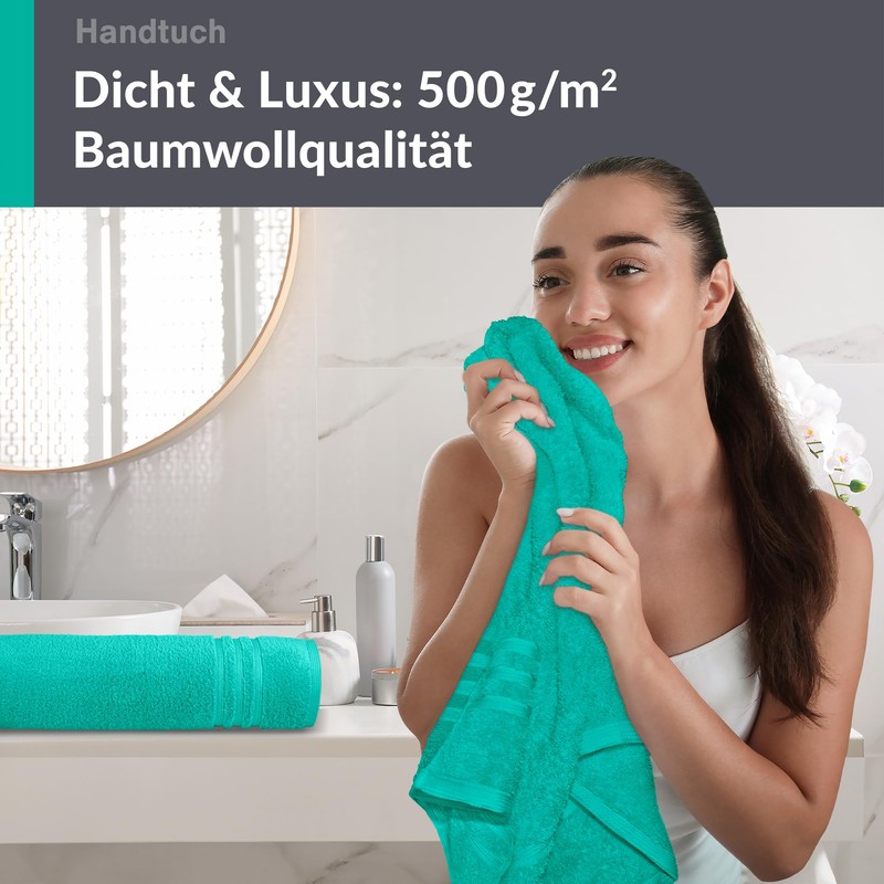 Lashuma Terry Towel Set 50 x 100 cm Sea Turquoise,