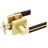 EHOMEWARE 1 Pack Gold Door Lever with Bronze Leather Handle,
