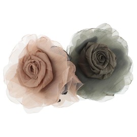 WOONEKY 2pcs Stylish Flower Hair Claw Clips for Women Strong Hold Decorative Clamps for Thick Hair Unique Floral Design for Any Occasion Fashion Accessories Green Brown