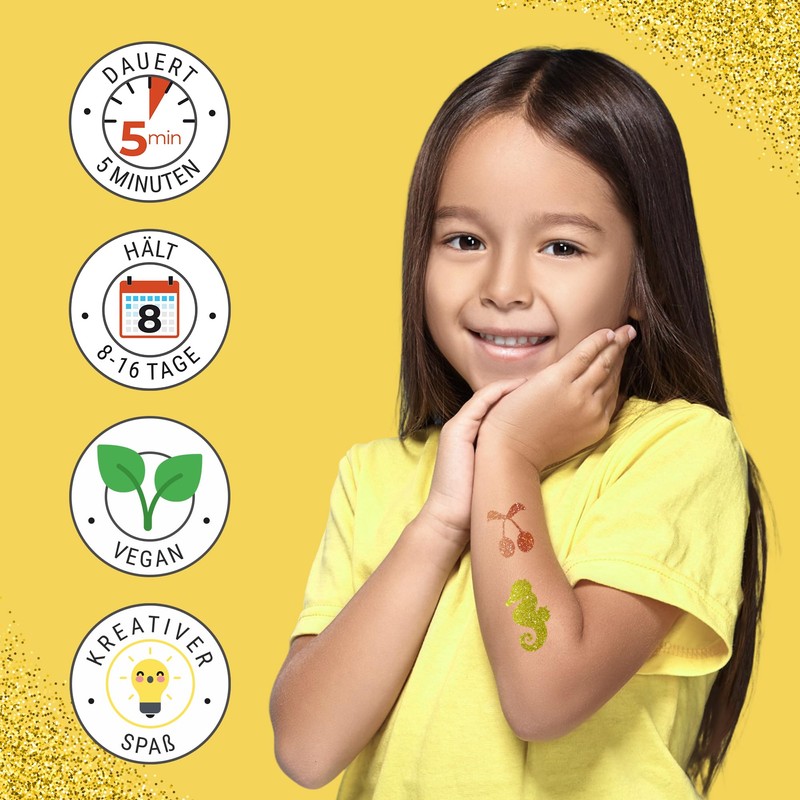 My First Glitter Tattoo - Glitter Tattoo Set for Girls