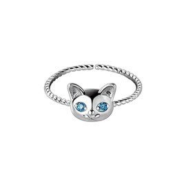COLORFUL BLING Lovely Kitty Adjustable Rings for Women Girls Cute Cat Animal Lovers Jewelry Birthday Gift Friends Couples Opening Ring-Style A(S)