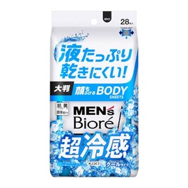 Kao Men's Biore Body Seats, Cool Type, 28 Sheets