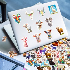 50Pcs Cute Goat Sticker Pack, Funny Animal Stickers for Kids Teens Adults Kechup Vinyl Waterproof Stickers for Water Bottles Laptop journaling (Capra)