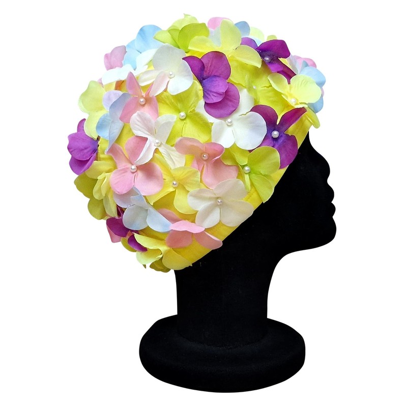 CHEX Ladies Lily Elasticated Swimming Hat Yellow Pink Purple Blue