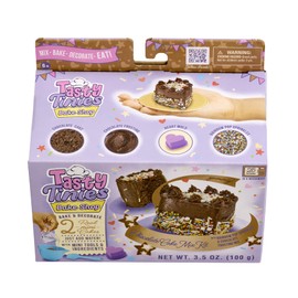 Goliath Tasty Tinies Bake Shop Chocolate Cake Mix Kit with Rainbow Pop Sprinkles & Chocolate Frosting Mix | Bake & Decorate 2 Real Mini Cakes | Includes Mini Tools & Ingredients | Ages 6+