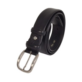 CM Conte Massimo Mens Black Genuine Leather Travel Money Belt with Secret Pocket