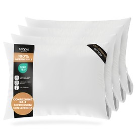 Utopia Bedding Copricuscini Impermeabili 40x70 cm (Set di 4) con Cerniera, Federe Cuscini Letto Certificato Oeko-TEX