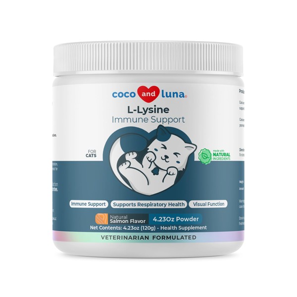 L-Lysine Supplement for Cats 900mg/scoop - Cat Supplement for Sneezing