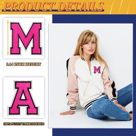 AXEN - Parches de números para planchar de 3.1 pulgadas, parches de números bordados, apliques de letras para ropa, chamarra, vestido, sombrero, accesorios de bricolaje, rosa 8