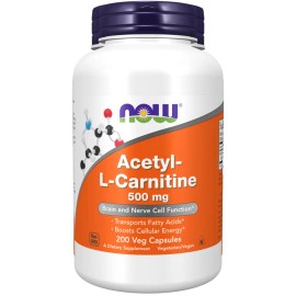 Suplemento Cápsula Now Suplementos Acetyl Carnitine 200g