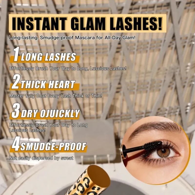 Máscara de Pestañas Hello Kiss Profesional Waterproof para Rizado y