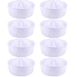 SGBETTER 8 Pack White Sailor Hats Captain Hat Adult Sailor Cap Nautical Costume Hat for Men Women Yacht Themed Party Supplies (Color Style 2)