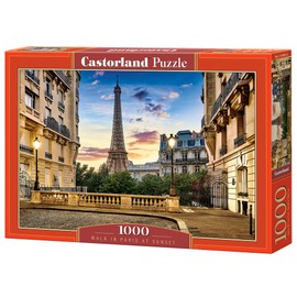 Puzzle 1000 pièces : Promenade dans Paris au coucher du soleil
