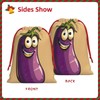 Juandeng Cartoon Eggplant Drawstring Gift Bags Holiday Parties Special Pouches