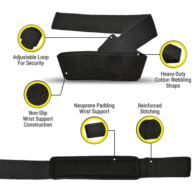 Lifting Wrist Straps for Weightlifting, Bodybuilding, Strength Training, Deadlifts &