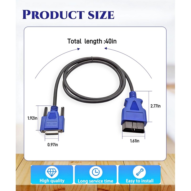 BTROVIA 16 Pin OBD2 Cable Adapter Fits for Nexiq USB