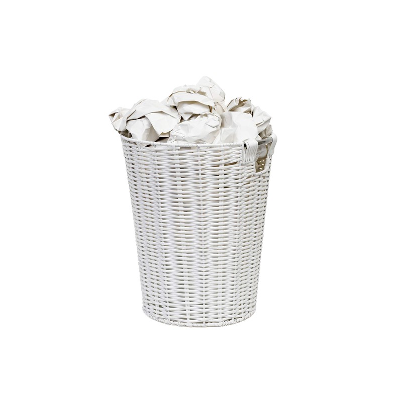 Arpan White Resin Plastic Strong Round Waste Paper Bin/Basket/Storage -Ideal