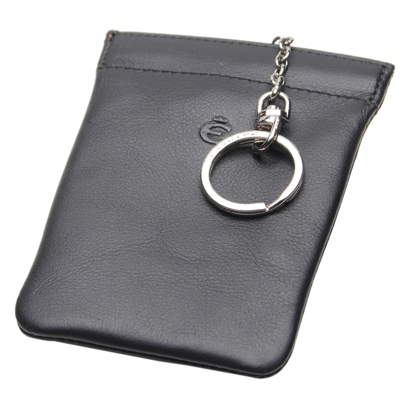 Esquire Logo Leather Key Case 8 cm, black, Formal