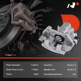 A-Premium 2Pcs Rear Driver and Passenger Side Disc Brake Calipers Assembly with Bracket Compatible with Mini R50/R53 Series Cooper 2002-2003