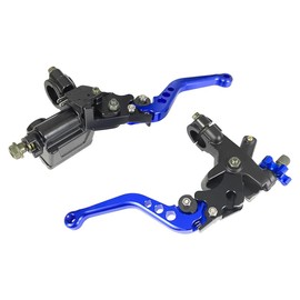 Mabutingti Upgrade 7/8" 22mm Universal Handlebar Master Brake Cylinder Clutch Lever Left Right Set Compatible with Polaris Yamaha Suzuki Honda Kawasaki Motorcycle Hand Brake Pump Brake Cylinder (Blue)