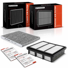 A-Premium 2-PC Engine & Cabin Air Filter with Activated Carbon Compatible with Kia Forte/Forte Koup 2010-2013, 2.0L 2.4L, Replace# 087902E200, 971292E200