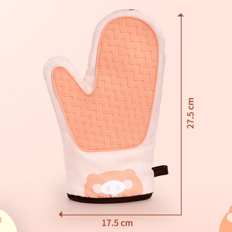 1 Pair Kitchen Oven Glove Excellent Insulation Anti Slip Thickened