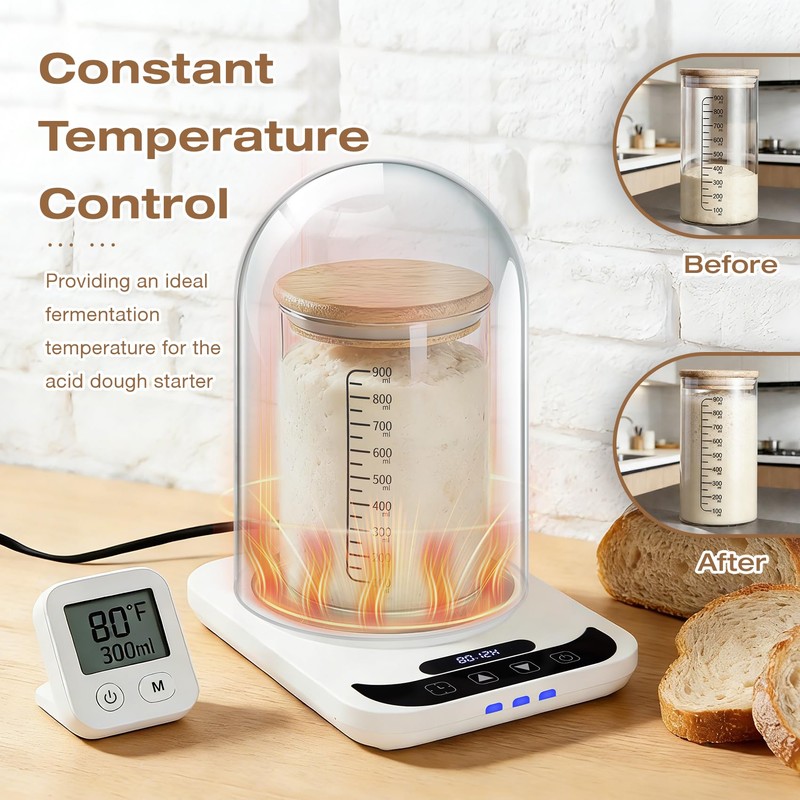 Sourdough Starter Warmer with Dome, Bread Starter Warmer with Precise