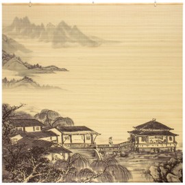 Red Lantern Bamboo Window Shade Blind - Landscape 72" Wide