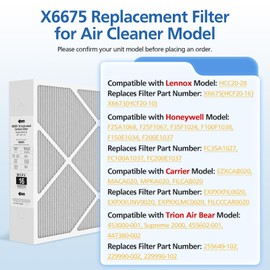 X6675 20x25x5 MERV 16 Air Filter Compatible with Lennox X6675 and Lennox HCC20-28 Healthy Climate Carbon Clean MERV 16 Furnace Filter for HVAC System, Part Number HCF20-16, HCF20-10, 1 Pack