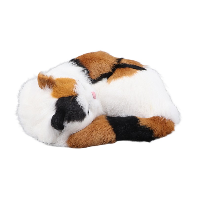 Fur Cat Figurine Simulation Innovative Hand Crafted Cute Fur Cat