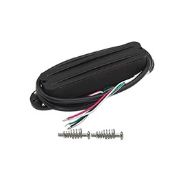 FLEOR Alnico 5 Hot Dual Rail Humbucker Single-Coil-Sized Pickup 6-7K Humbucker Pickup, Full Black
