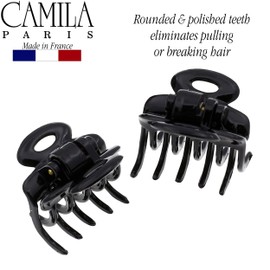 Camila Paris CP2/2 French Hair Clips for Women, Set of 2 Small 1 inch Girls Hair Claw Clips Jaw Fashion Durable and Styling Hair Accessories for Women, Strong Hold No Slip Grip, Made in France