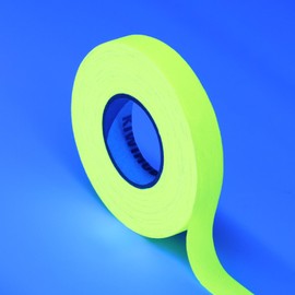 KIWIHUB Neon Gaffer Cloth Tape, Glow Tape Under UV Blacklight for Neon Party, UV Reactive Gaffers Tape for Glow Party Supplies, 0.6 inch x 66 Feet - Fluorescent Yellow