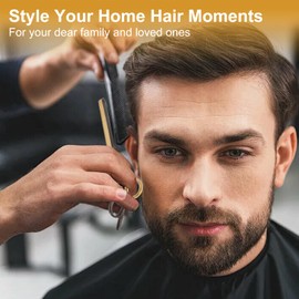 Haarschneideset 16 Stück, 17 cm Friseur Schere, Scharfe Haarschneideschere mit Rasiermesser Friseurumhang, Effilierscheren, Haarschneide Set für Damen Herren Kinder Familie Friseursalon