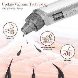 Blackhead Remover Black Head Remover for Face Whitehead Acne Remover with 6 Suction Power, 4 Probes and LED Display, Deep Cleansing Unclogging Pores Blackhead Remover Tool