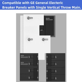 Generator Interlock Kit Compatible with GE General Electeric Breaker Panels with Single Vertical Throw Main,2 1/2 Inch Spacing Between Main and Branch Breaker,Professional Interlock Kit