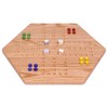 AmishToyBox.com Wooden Wahoo Marbles Game Board Set, Unpainted Holes, 16"