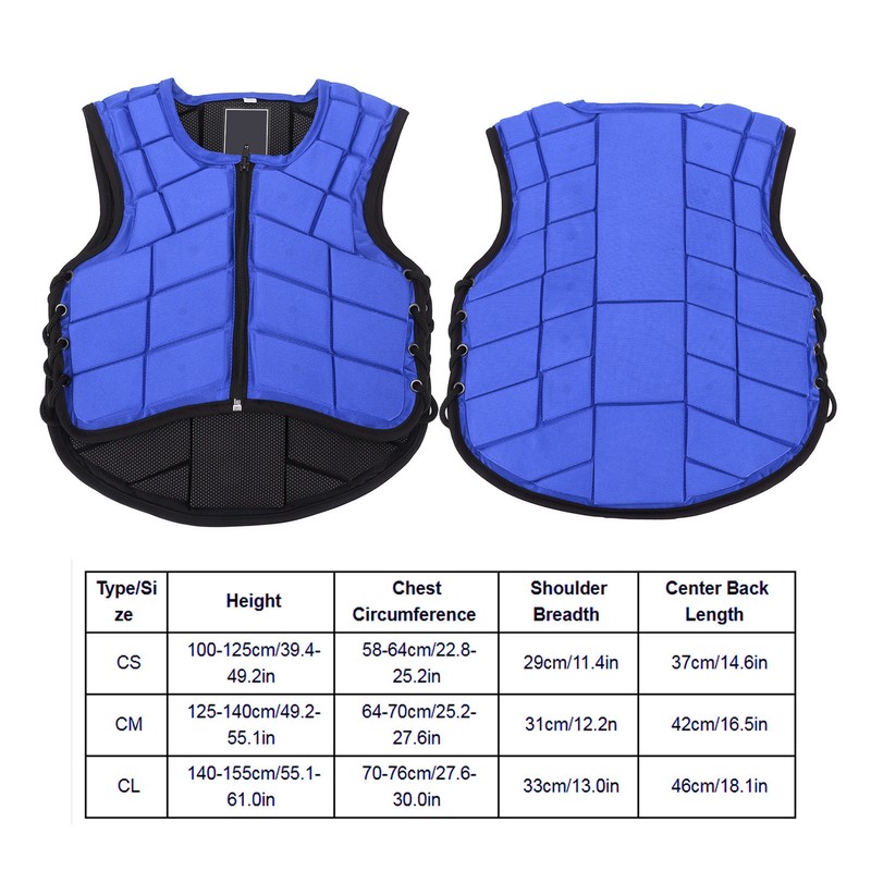 Kids Equestrian Vest Foam Padded Safety Horse Riding Protective Gear