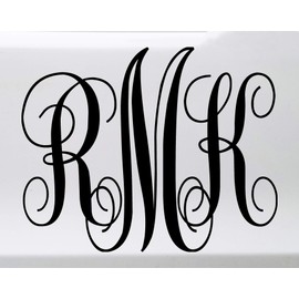 Minglewood Trading Gold - Monogram Vinyl Decal - Three Initials - Car Truck Laptop Wall - Traditional - Die Cut Sticker - 5w x 4h inches