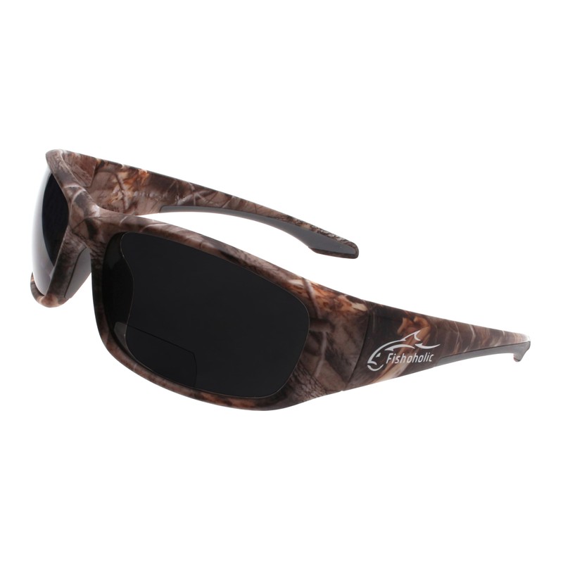 Fishoholic Polarized Bi-Focal Fishing Sunglasses with Reader Magnification (1.5x, 2.0x,
