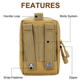 2pcs Molle Pouches, 1000D Nylon Tactical Dog Side Bags for Dog Tactical Harness