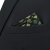 SHLAX&WING Checkered Silk Pocket Square for Men Green Hanky Checks