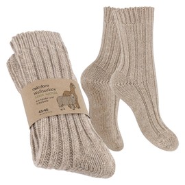 Celodoro Women's and Men's Natural Wool Socks with Alpaca Winter Socks, beige