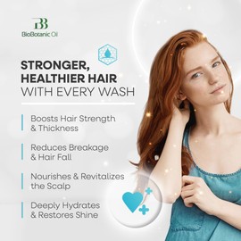 Bio Botanic Oil Shampoo for Thin, Sparse & Brittle Hair | Strengthens & Thickens | Organic Castor & Babassu Oils | SLS-Free, Paraben-Free, Hydrating & Revitalizing | 500ml