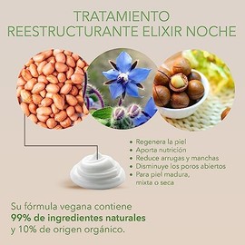 MARIE D' ARGAN Crema Hidratante Facial De Noche Reestructurante 50ml, Regenera Y Reduce Arrugas, Nutre Piel Madura, Mixta O Seca, Con Argán, Borraja, 